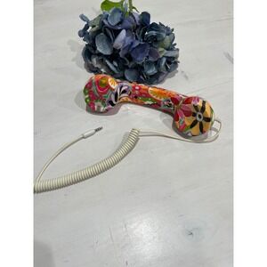 Retro Floral Print Phone Handset Novelty‎ Telephone Receiver Colorful